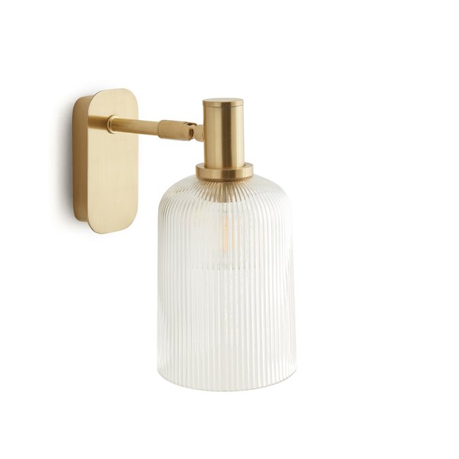 Bogota Striated Glass Articulated Wall Lamp brass LA REDOUTE INTERIEURS