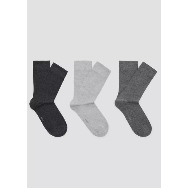Lot 3 paires de chaussettes longues coton gris <span itemprop=