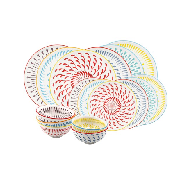 Service 18 pièces, KYOTO Couleur multicolore <span itemprop=