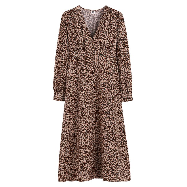 Abito lungo scollo a V, motivo animalier fantasia animalier LA REDOUTE COLLECTIONS