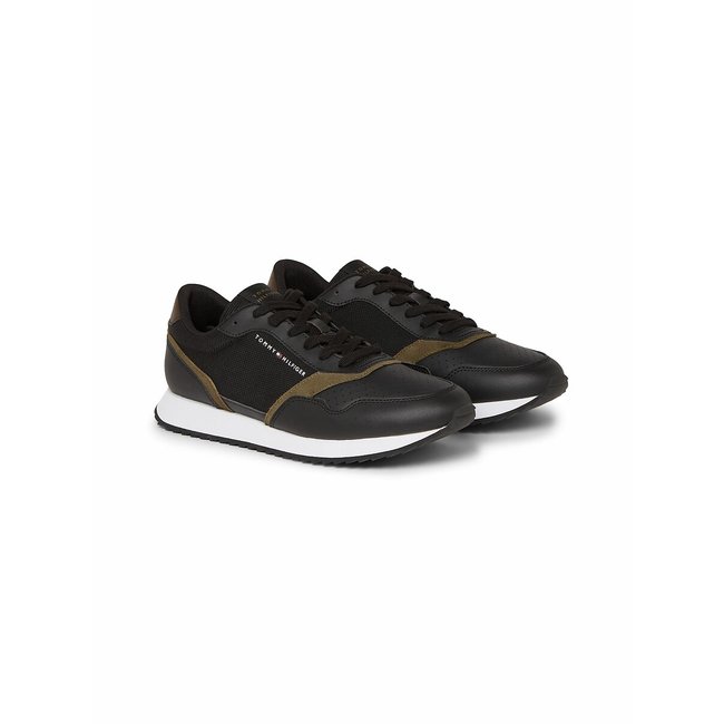 Evo Runner Leather Trainers, black, TOMMY HILFIGER