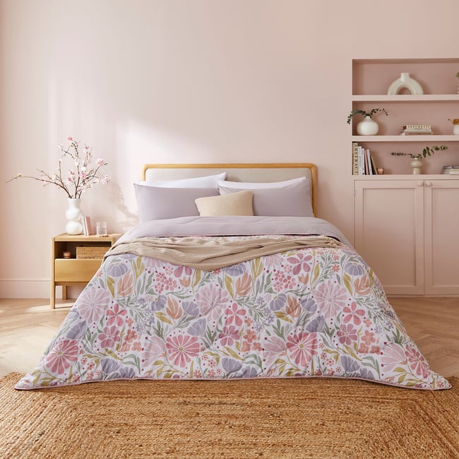 6 Tog Coverless Duvet And Pillowcase Set Wildflower, multi-coloured, NIGHT LARK