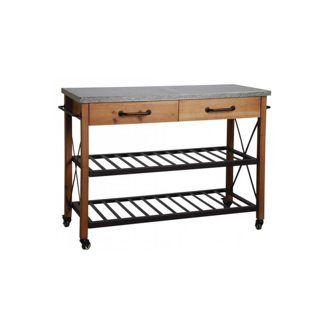Desserte en bois et métal laqué brown <span itemprop=