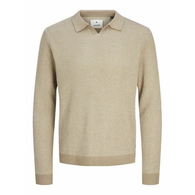 Cotton Grandad Collar Jumper/Sweater - JACK & JONES