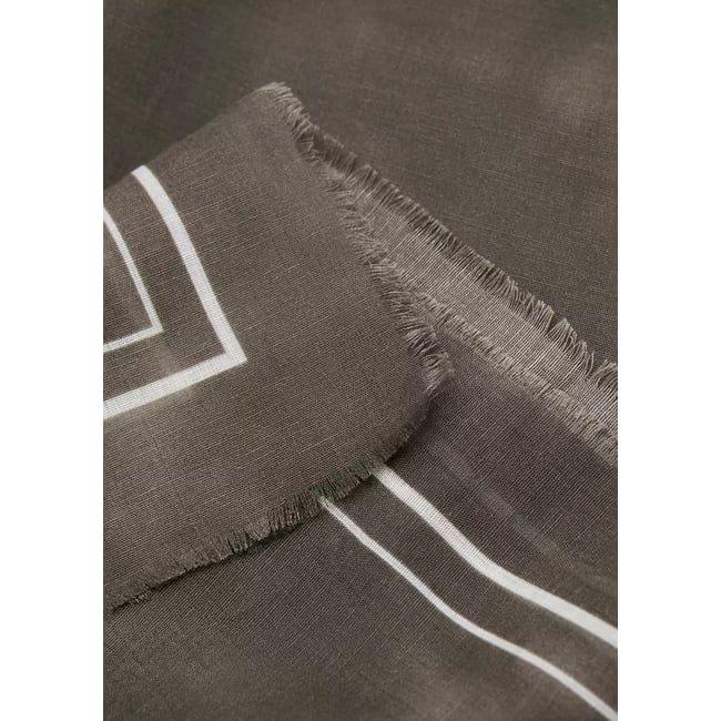 Foulard imprimé modal et coton marron <span itemprop=