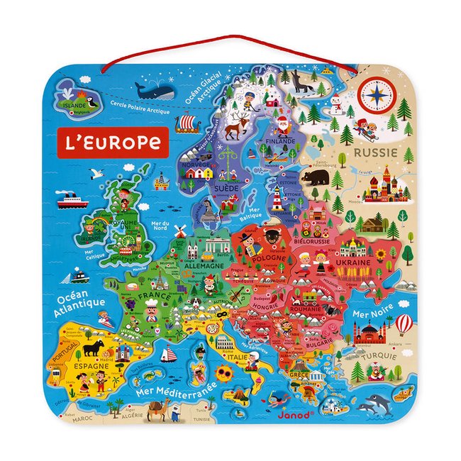 Puzzle Carte D'europe Magnétique 40 Pièces - JANOD