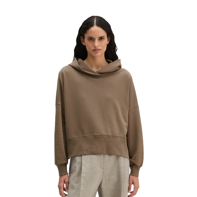 Hoodie relaxed avec du coton recyclé marron <span itemprop=