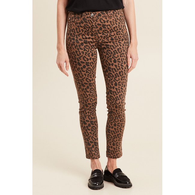 Pantalon ajusté 7/8ème marron cognac <span itemprop=