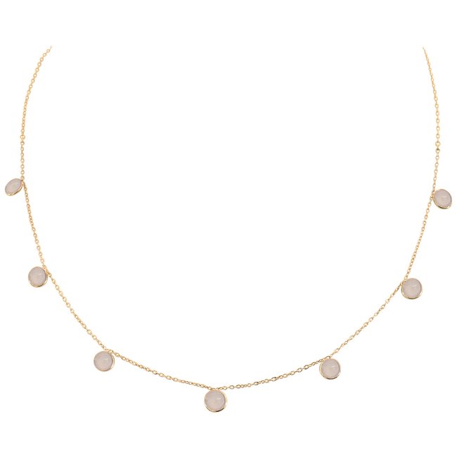 Collier multi moorea calcedoine rose rose <span itemprop=