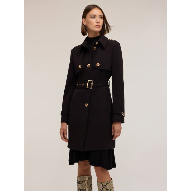 Trench ceinturé noir <span itemprop=