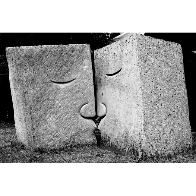 Tableau noir et blanc embrassez-vous - HEXOA