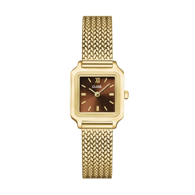 Montre Analogique  GRACIEUSE MINI doré marron foncé doré <span itemprop=