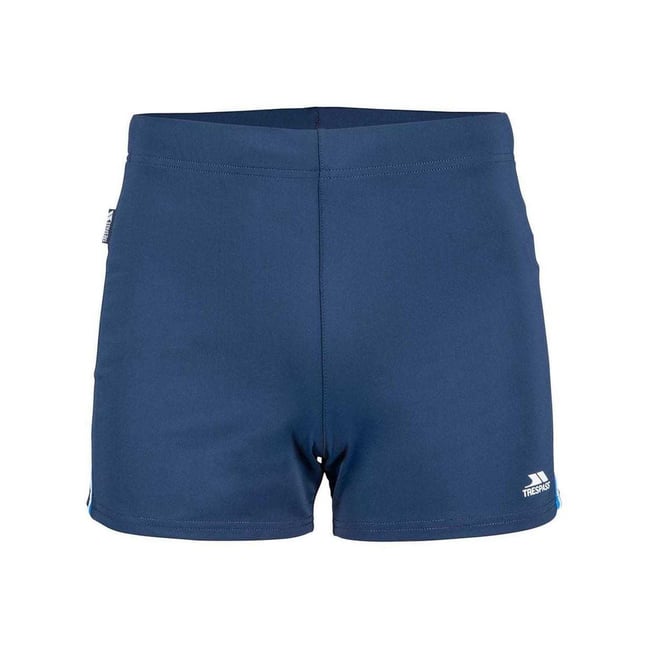 Short de bain cintré motif/style logo bleu marine <span itemprop=