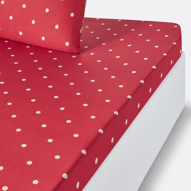Lençol-capa em puro algodão, Edelweiss vermelho <span itemprop=