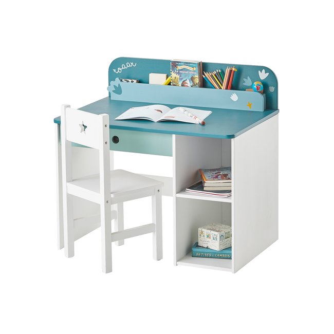 Bureau maternelle ROAAR Couleur blanc moyen uni avec decor <span itemprop=