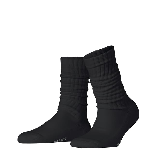 Chaussettes Scrunch Tennis Opaque noir basique <span itemprop=