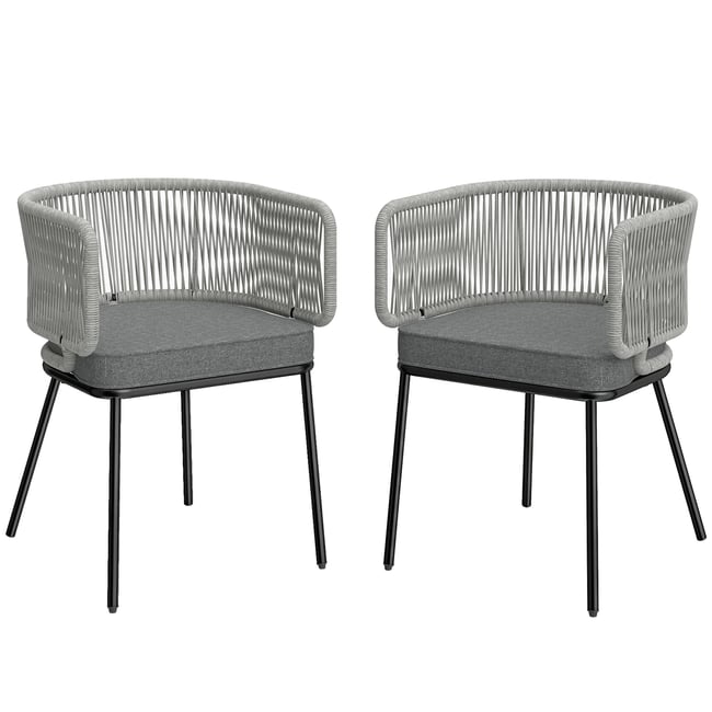 Ensemble de chaises de détente en rotin Acier - OUTSUNNY