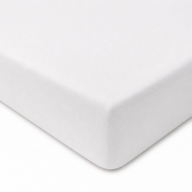 Drap Housse Bonnet:25cm 100%coton Lave 57fils Uni Lave blanc <span itemprop=