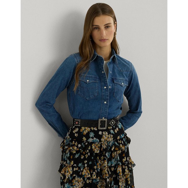 Denim press stud shirt blue Lauren Ralph Lauren La Redoute