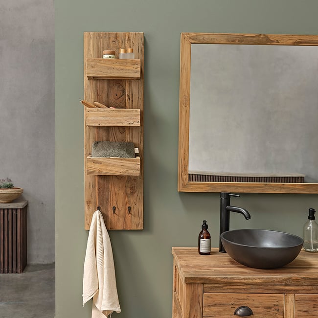 Etagère en bois de teck recyclé  AUSTIN Couleur naturel <span itemprop=