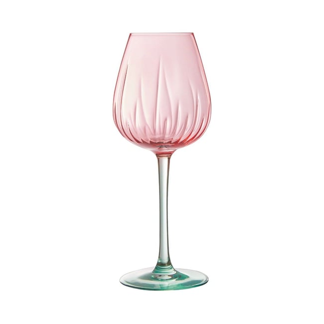 4 verres à pied colorés 47cl -SWIRLY SPRING Couleur multicolore <span itemprop=