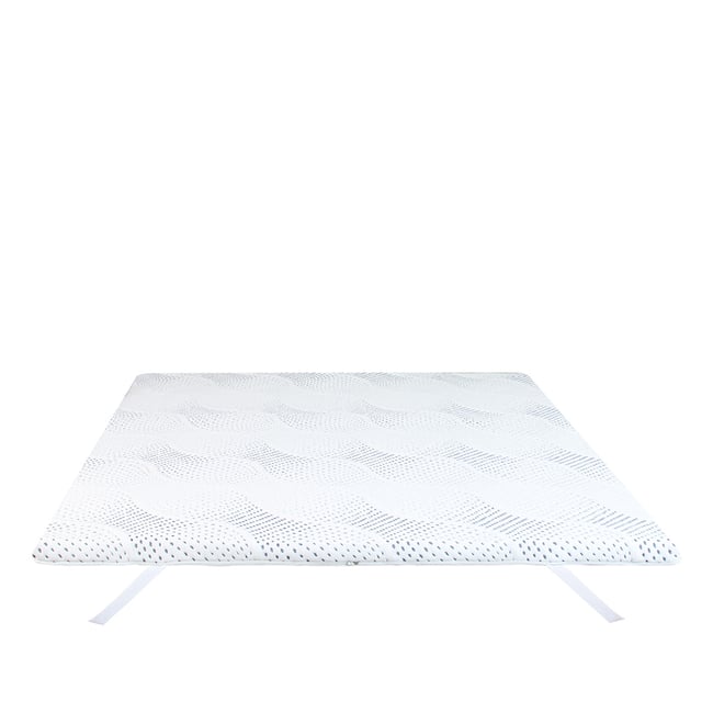 Surmatelas Viscotouch - Mémoire de forme + gel thermorégulant - Fabriqué en France - 5 cm d'épaisseur Couleur blanc <span itemprop=