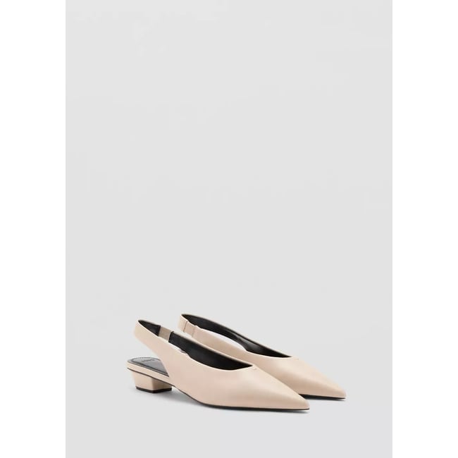 Chaussures pointues talon écru <span itemprop=