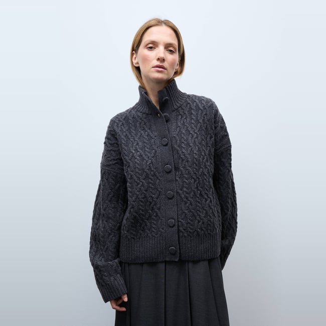 Cardigan torsadé contenant de la laine - MONOPRIX