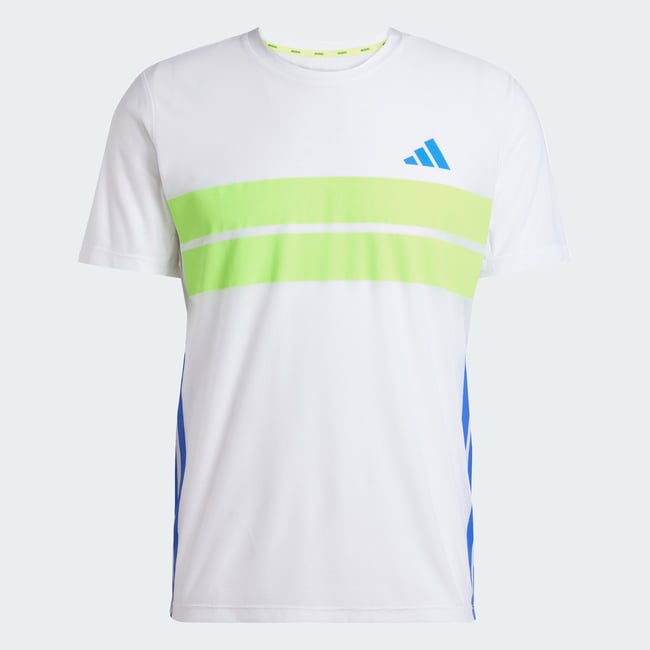 T-shirt de running Adizero Retro white / lucid lemon <span itemprop=