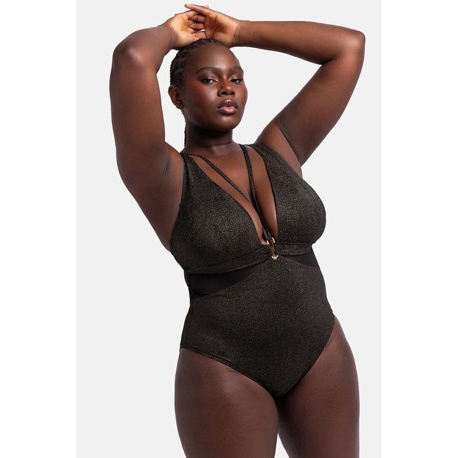 Fato de banho lurex KYRA preto lurex <span itemprop=