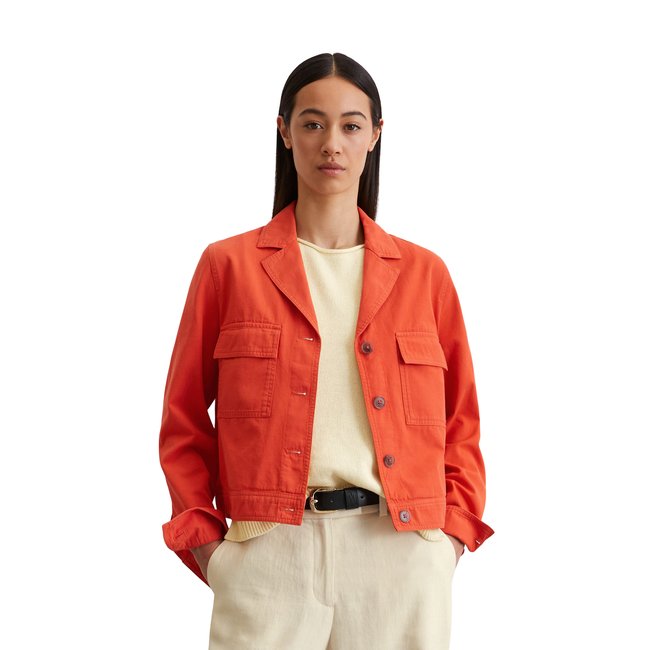 Veste d'intérieur regular en mélange coton organique/lin hellrot <span itemprop=