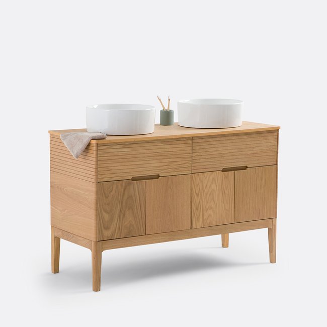 Meuble sous vasque L120 cm, Sarena Couleur chêne <span itemprop=