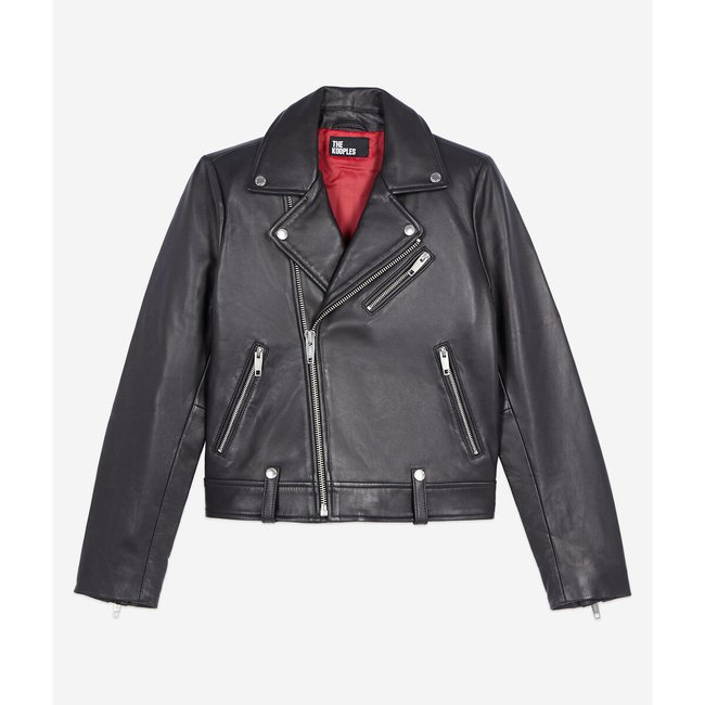Leather Biker Jacket, black, THE KOOPLES