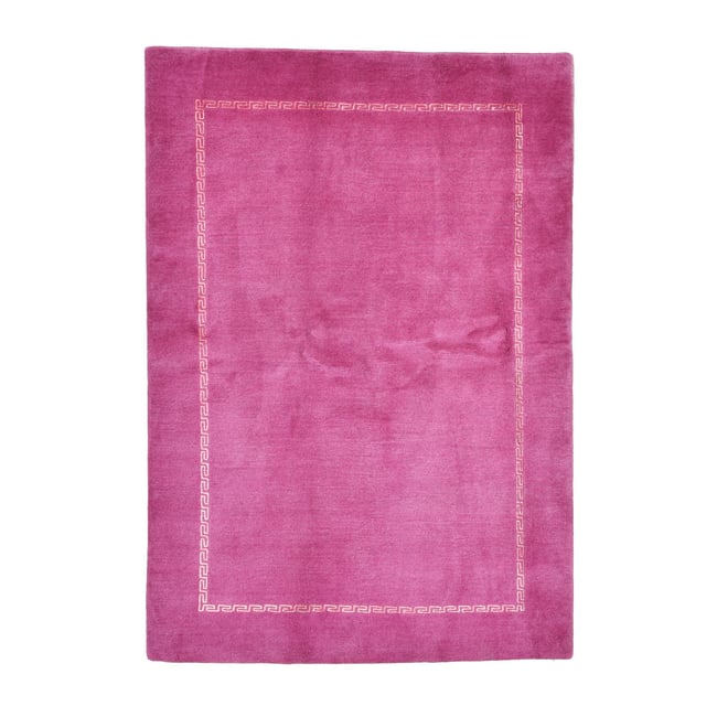 Tapis Salon -Tapis Unique en laine et soie-original Nepal. Couleur rose <span itemprop=