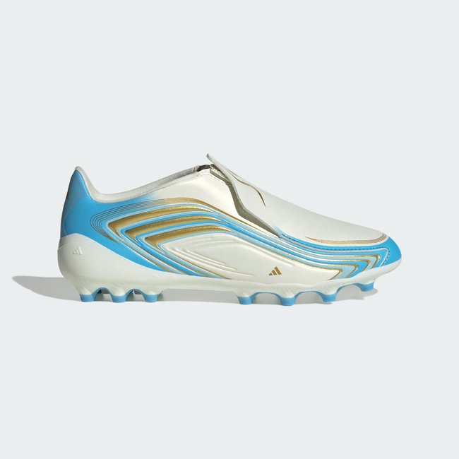Chaussure de football sans lacets F50 MESSI LEAGUE Terrain synthétique Enfants ivory / semi blue burst / icey blue <span itemprop=