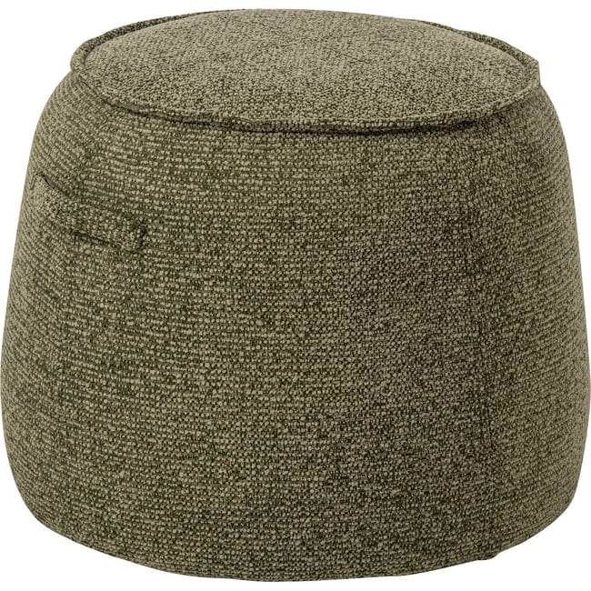 Pouf rond en tissu texturé Couleur vert <span itemprop=