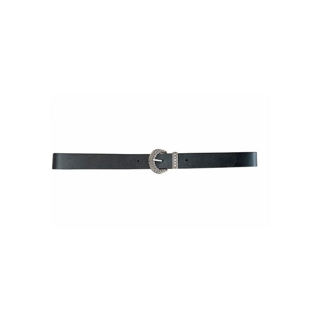 Ceinture adora femme en cuir à boucle strassée ADORA noir <span itemprop=