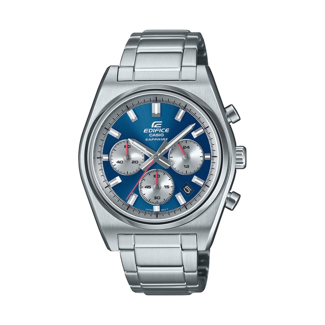 Montre Analogique  EDIFICE argenté bleu argenté <span itemprop=
