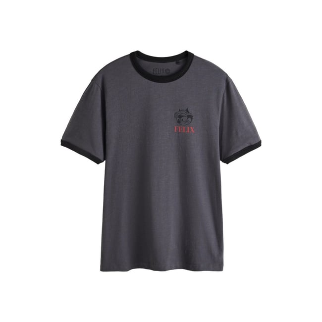 T-shirt graphique à bord contrastant grey felix <span itemprop=