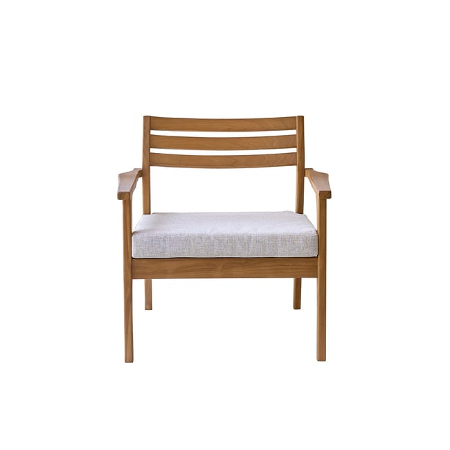 Fauteuil de jardin en teck massif  BARI naturel <span itemprop=
