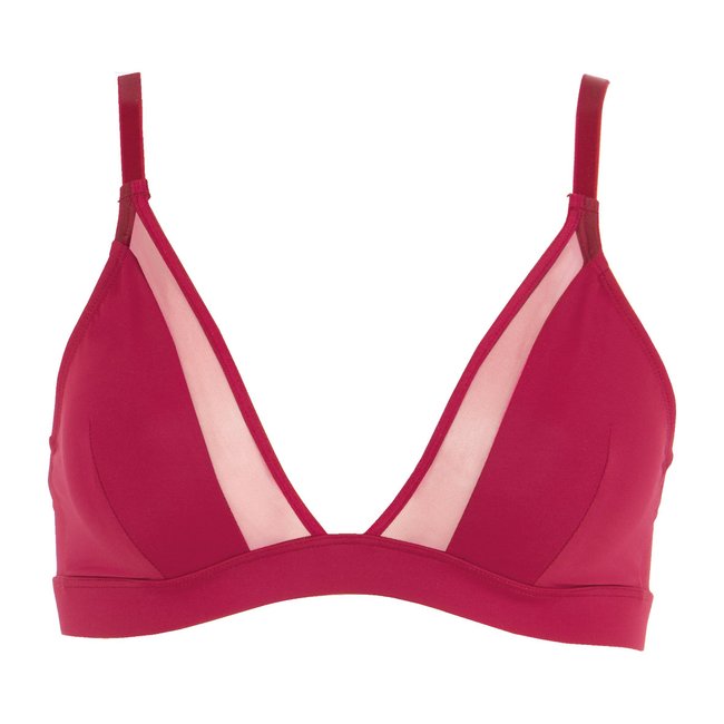 Soutien-gorge triangle Graphic Tulle rose foncé <span itemprop=