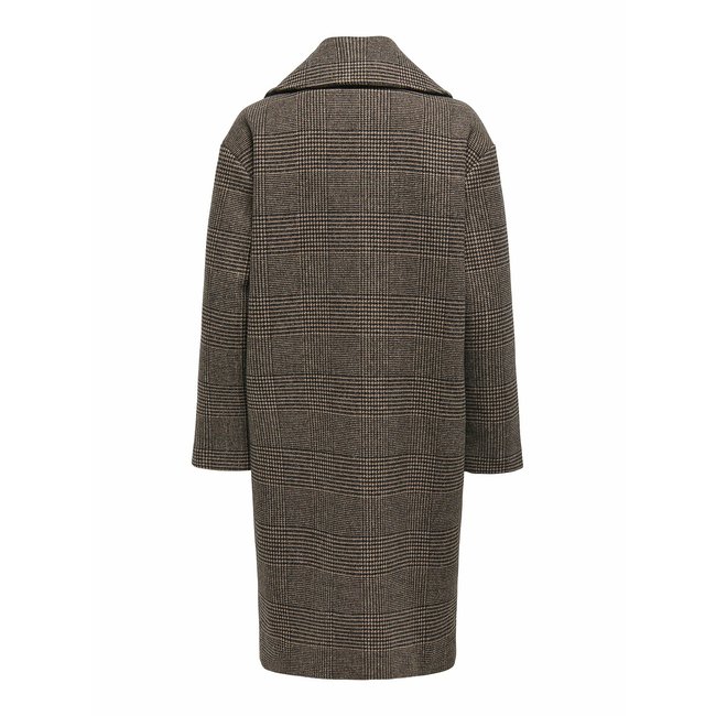 Manteau en feutre beige à carreaux