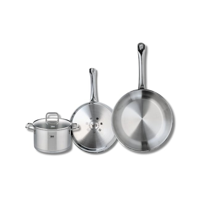 Batterie 2 poêles 24/28cm + 1 faitout 16cm PROFI CITRIN gris <span itemprop=