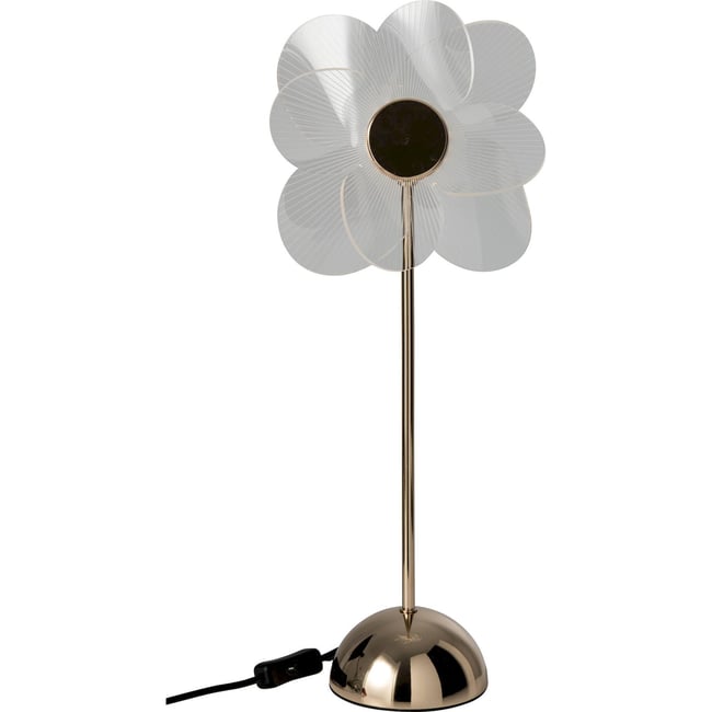Lampe de table fleur en métal Couleur doré et blanc <span itemprop=