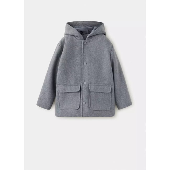 Manteau en drap imitation mouton gris <span itemprop=