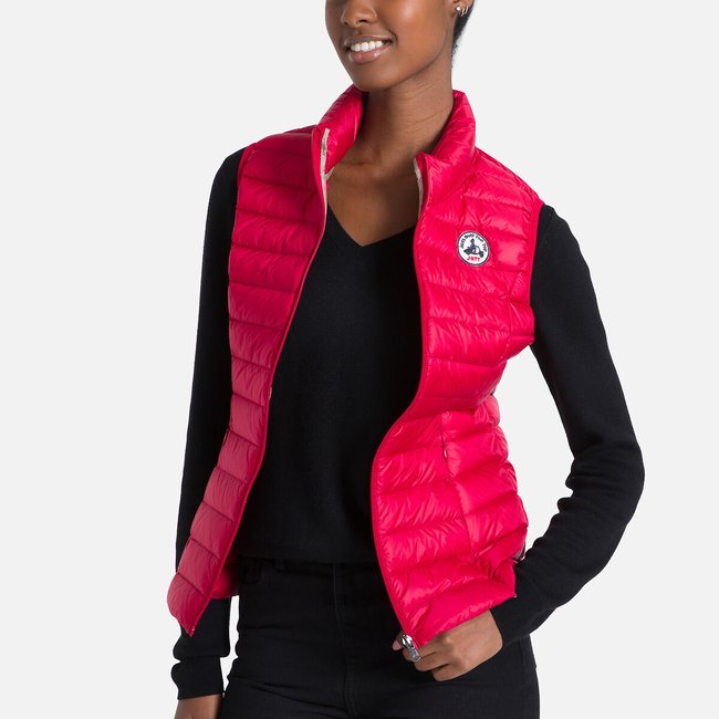 Piumino corto senza maniche con zip SEDA rosso JOTT