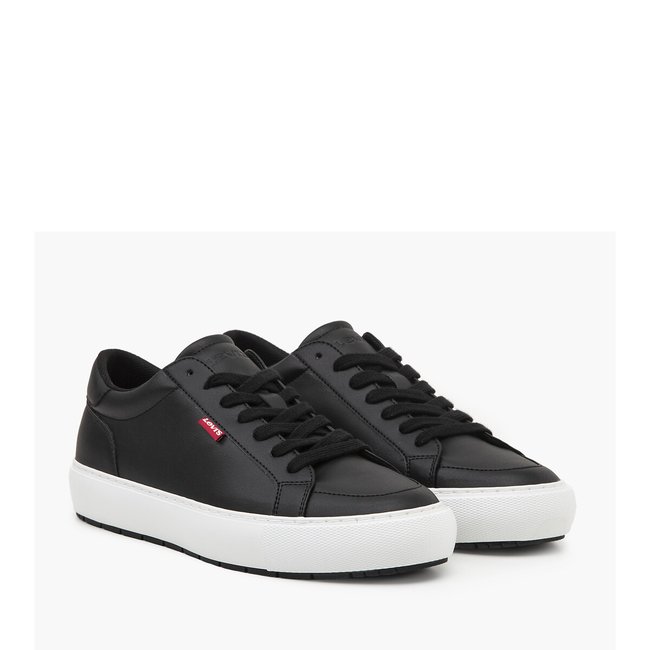 Woodward Rugged Low Top Trainers in Leather, black, LEVI'S