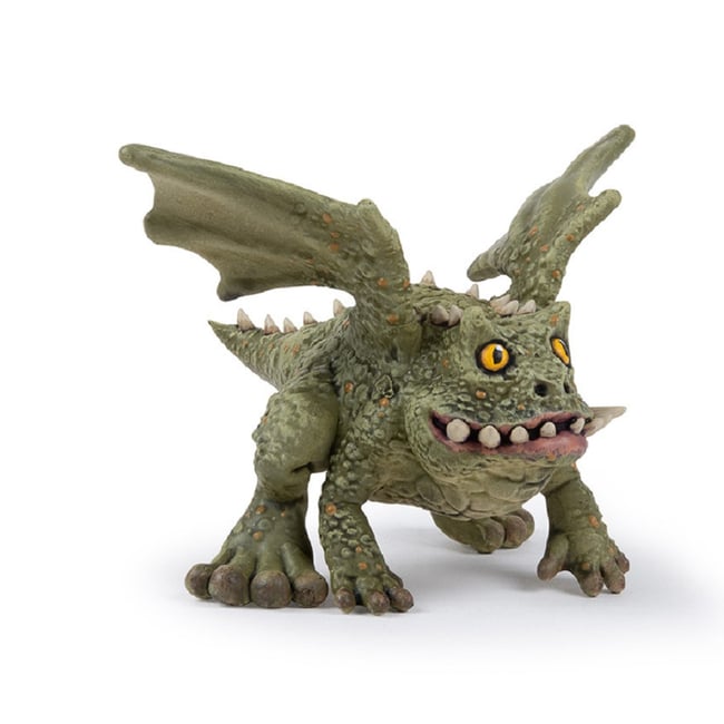 Figurine Dragon crapaud vert <span itemprop=