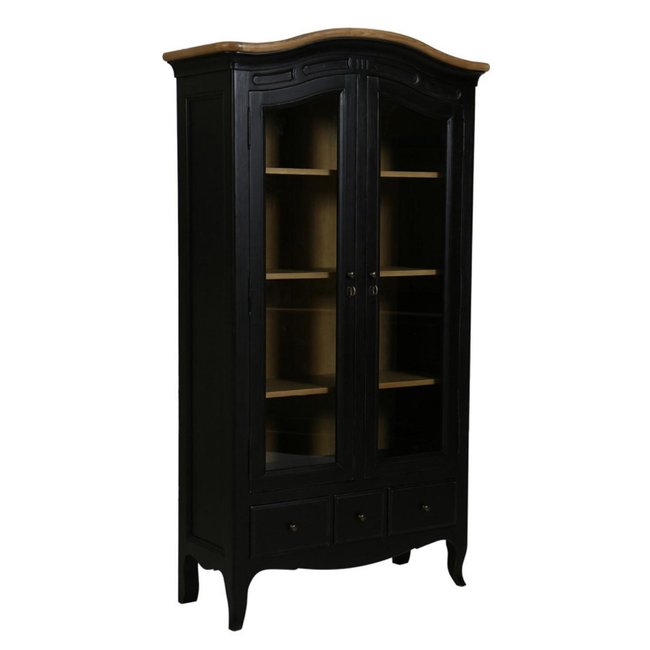 Vitrine louis xv - MANOIR Couleur noir <span itemprop=