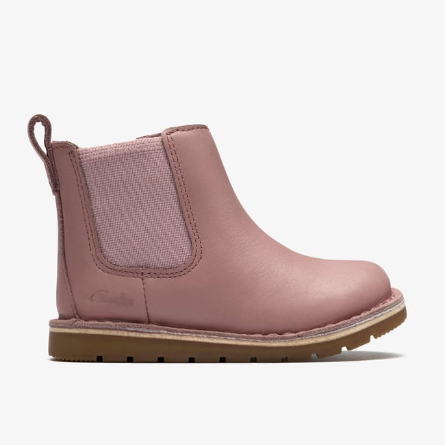 Boots Cuir Coupe Large JOYFUL SKY T rose <span itemprop=